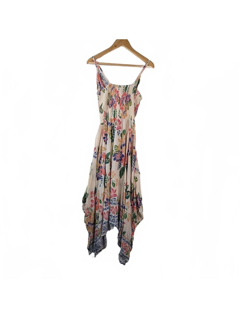 Angie Sleeveless Boho Retro Floral Hanky Hem Dress Size Large - Picture 3 of 6